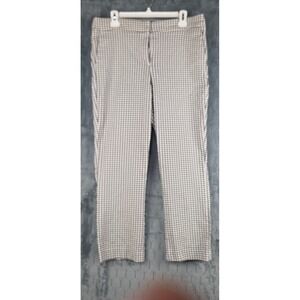 Rachel Zoe Womens Black White Grid Ankle Pants Size 12 D4187 Straight Leg Career